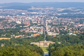 Luftaufnahme von Kassel und von Autowerkstätten