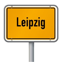 Ortsschild von Leipzig