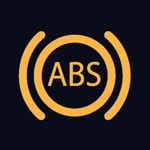 Die gelbe ABS Kontrollleuchte