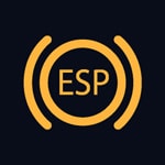 Die ESP Lampe mit gelbem Kreis mit ESP-Schriftzug 
