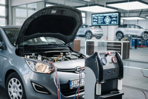 Klimaanlagenreparatur in der modernen Werkstatt